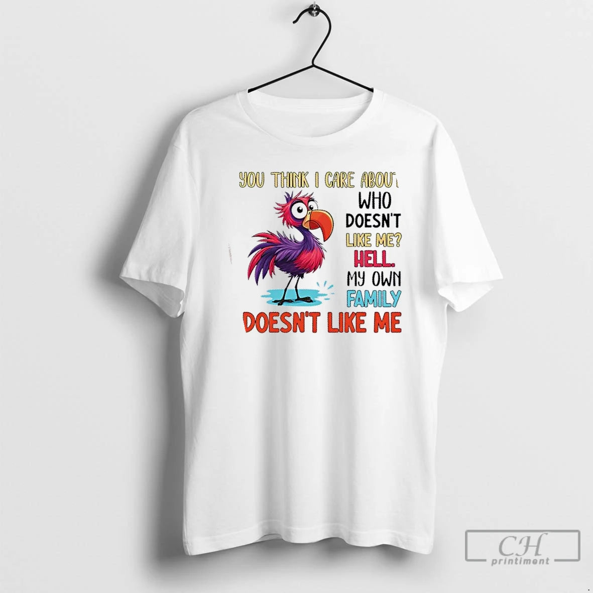 Premium Pink Crow You Think I Care About Who Doesnt Like Me Hell My Own T-Shirts, Hoodie, Sweatshirt | DripVista.com