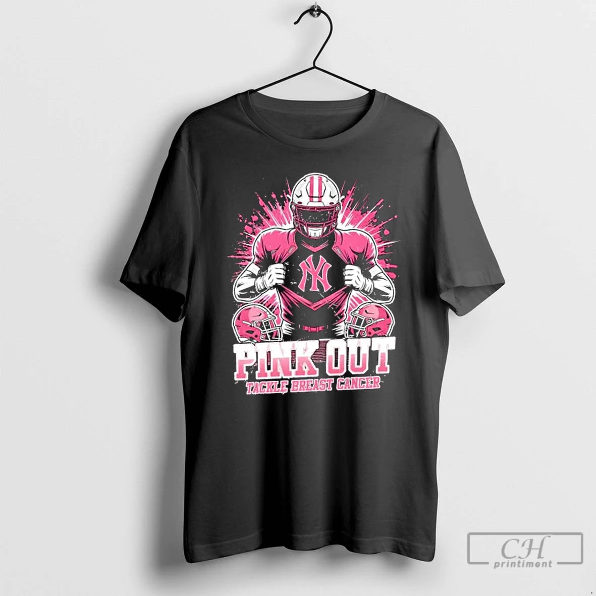 Premium Pink Out Tackle Breast Cancer New York Yankees Baseball T Shirts