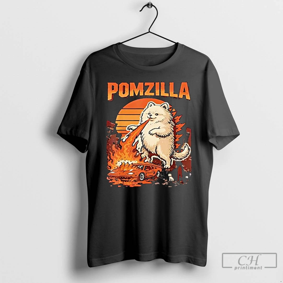 Premium Pomzilla Pomeranian Godzill Dog Monster Pom Dog Lover T-Shirts, Hoodie, Sweatshirt | DripVista.com