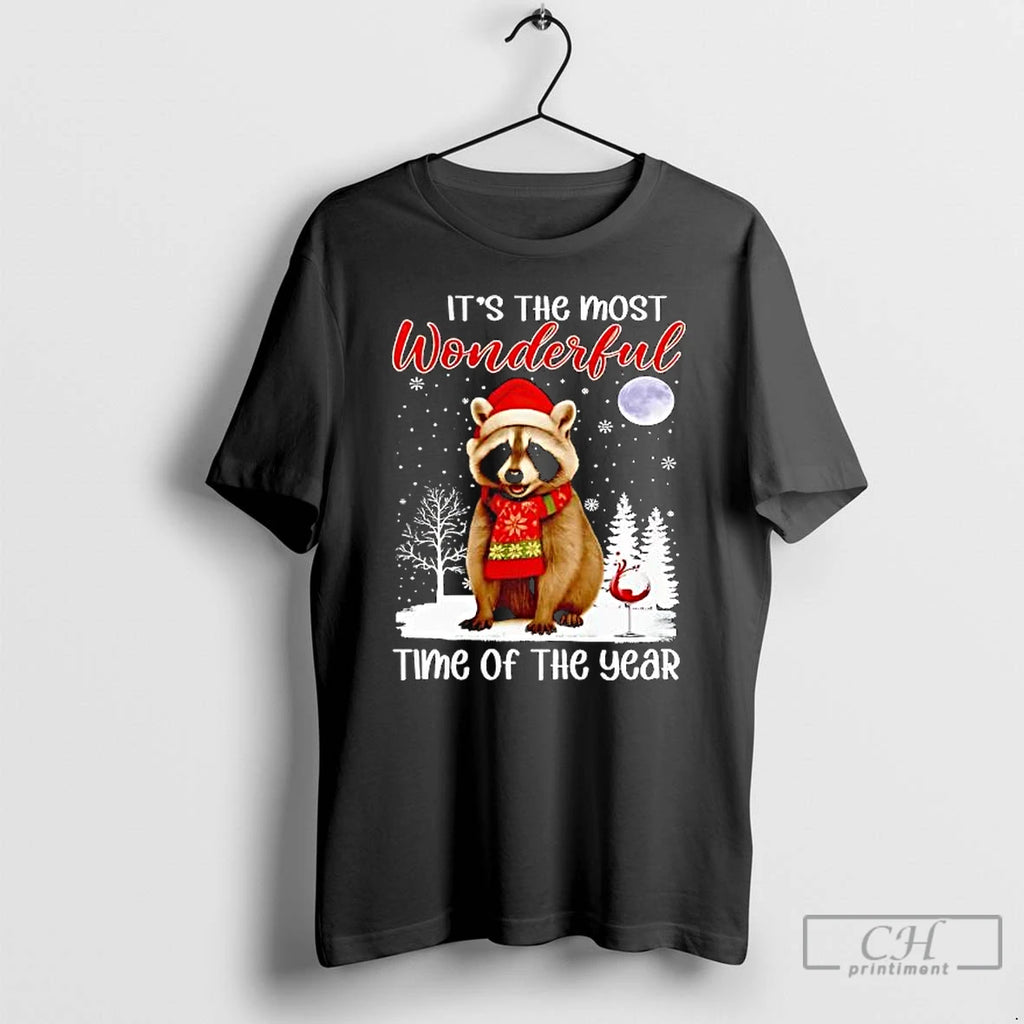 Premium Raccoon Its Most Wonderful Time T-Shirts, Hoodie, Sweatshirt | DripVista.com