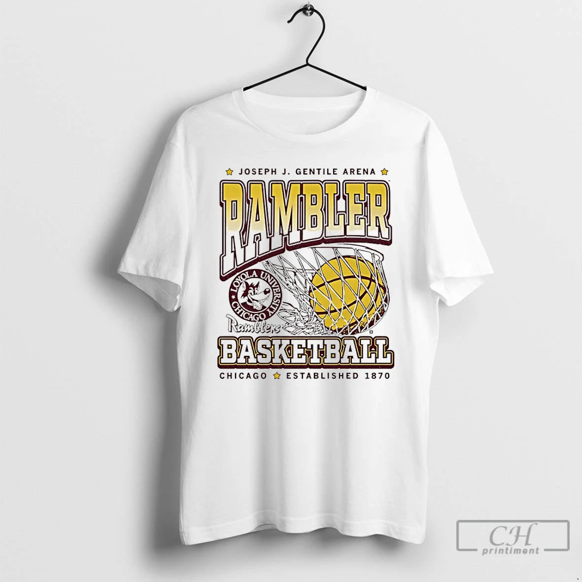Premium Rambler Basketball Joseph J Gentile Arena Chicago Est 1870 T-Shirts, Hoodie, Sweatshirt | DripVista.com