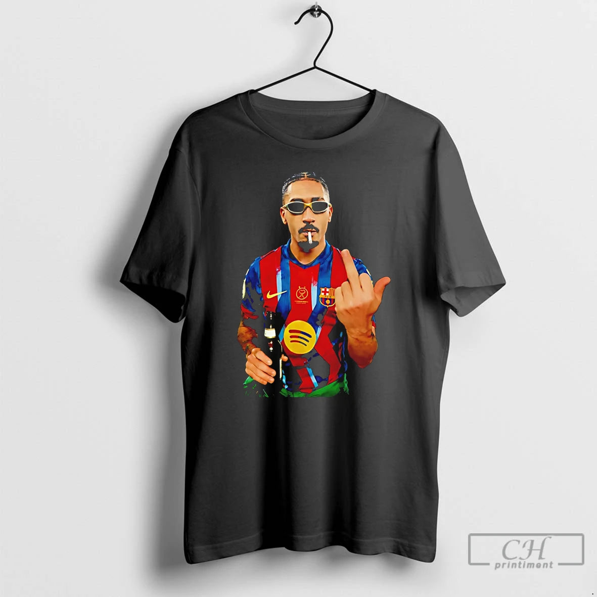 Premium Raphinha Middle Finger And Beer Barcelona Brasil Graphic T-Shirts, Hoodie, Sweatshirt | DripVista.com