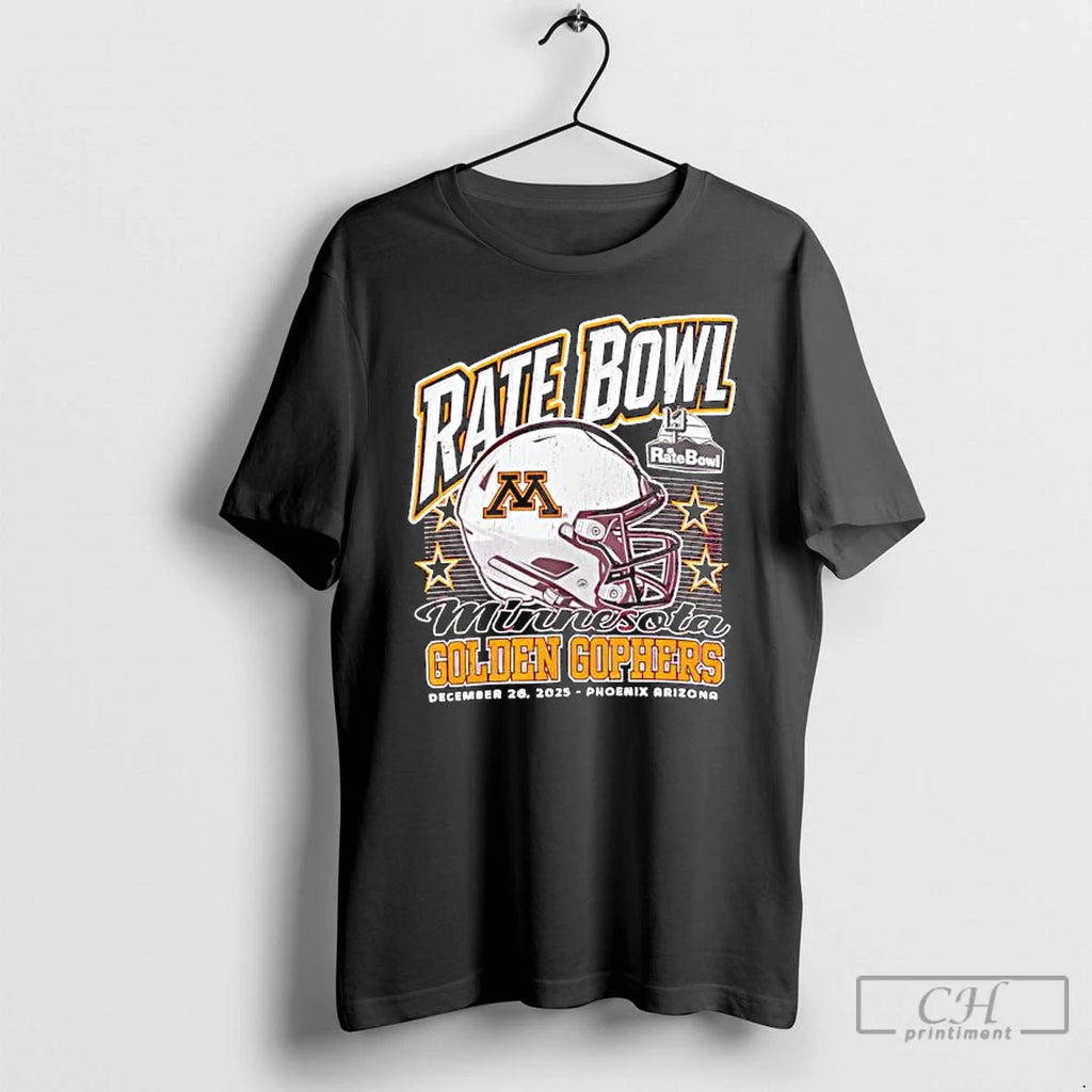 Premium Rate Bowl 2025 University Of Minnesota Golden Gophers Helmet T-Shirts, Hoodie, Sweatshirt | DripVista.com