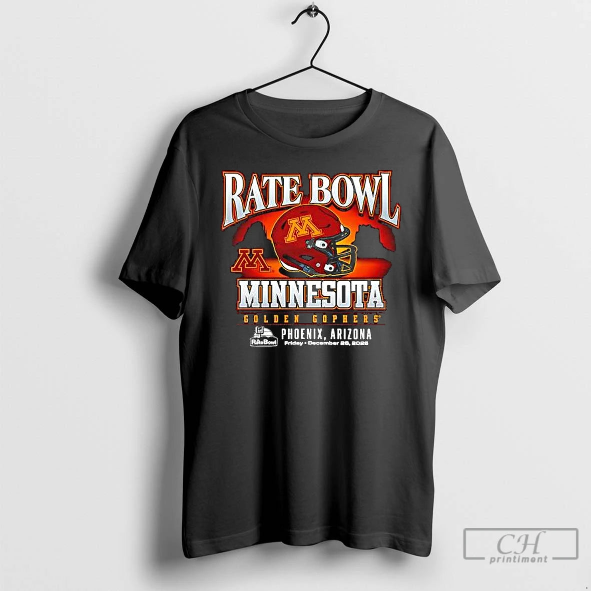 Premium Rate Bowl 2025 University Of Minnesota Golden Gophers Sunset Helmet T-Shirts, Hoodie, Sweatshirt | DripVista.com