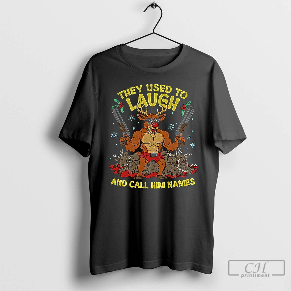 Premium Rudolph The Red Nosed Reindeer They Used To Laugh And Call Him Names Rudolph T-Shirts, Hoodie, Sweatshirt
