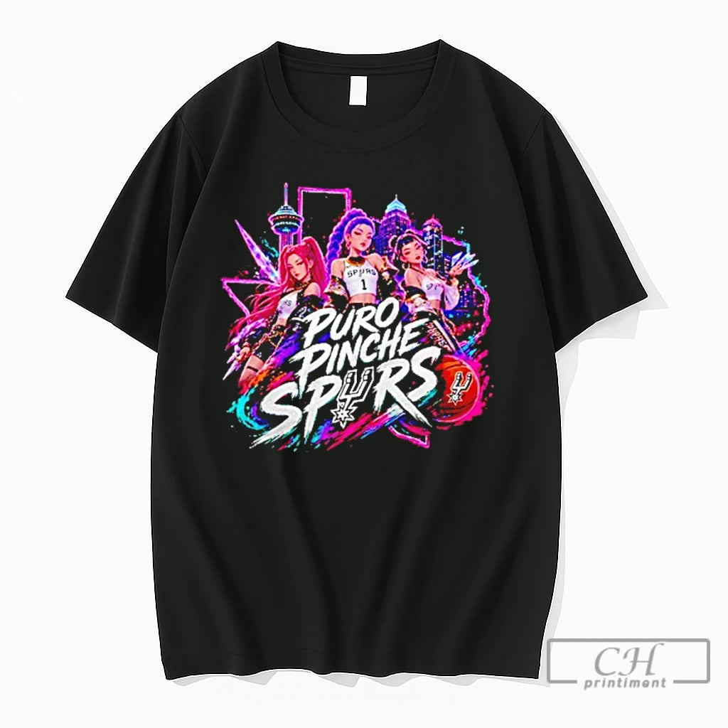 Premium San Antonio Spurs Basketball Anime Characters Puro Pinche Spurs Cotton