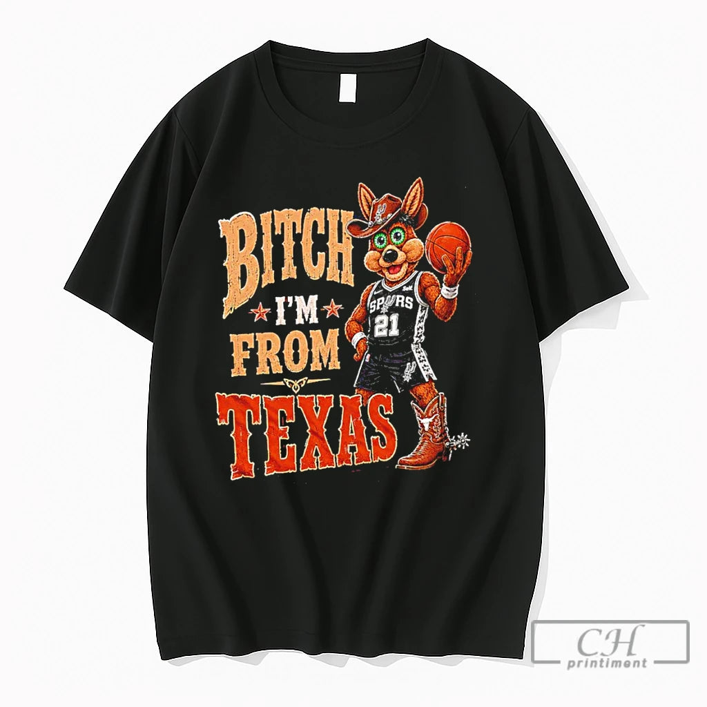 Premium San Antonio Spurs Coyote Basketball Fan Bitch Im From Texas Cowgirl Boot T Shirts