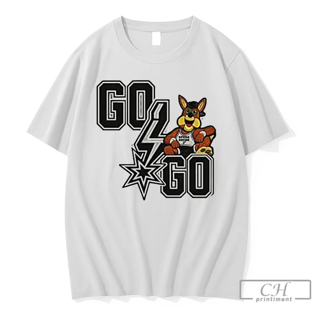 Premium San Antonio Spurs Coyote Mascot Go Go Text For A Fan T Shirts Sweater
