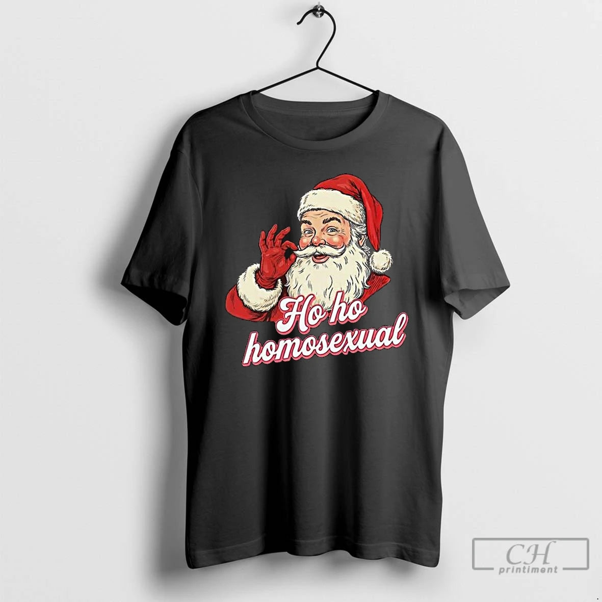 Premium Santa Claus Ho Ho Homosexual Merry Christmas T-Shirts, Hoodie, Sweatshirt | DripVista.com