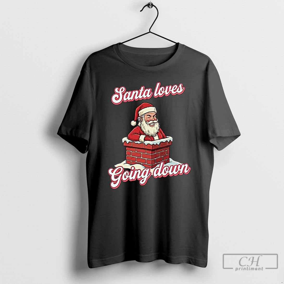 Premium Santa Loves Going Down Merry Christmas T-Shirts, Hoodie, Sweatshirt | DripVista.com