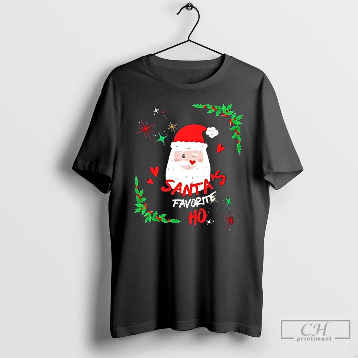 Premium Santas Favorite Ho Christmas Floral T-Shirts, Hoodie, Sweatshirt | DripVista.com