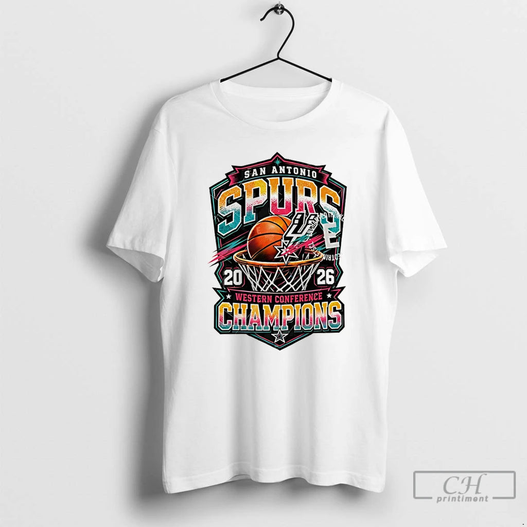 Premium Shzoqsbp San Antonio Spurs Basketball Western Conference Champions Game Day Nba 2026 T Shirts
