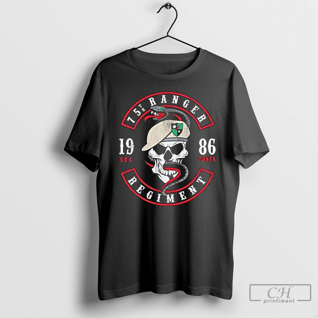 Premium Skull 75th Ranger Skull And Snake 1986 T-Shirts, Hoodie, Sweatshirt | DripVista.com