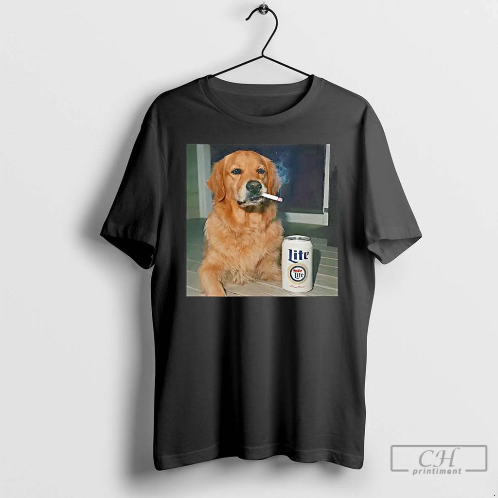 Premium Smoking Golden Retriever Funny Dog Meme T-Shirts, Hoodie, Sweatshirt | DripVista.com