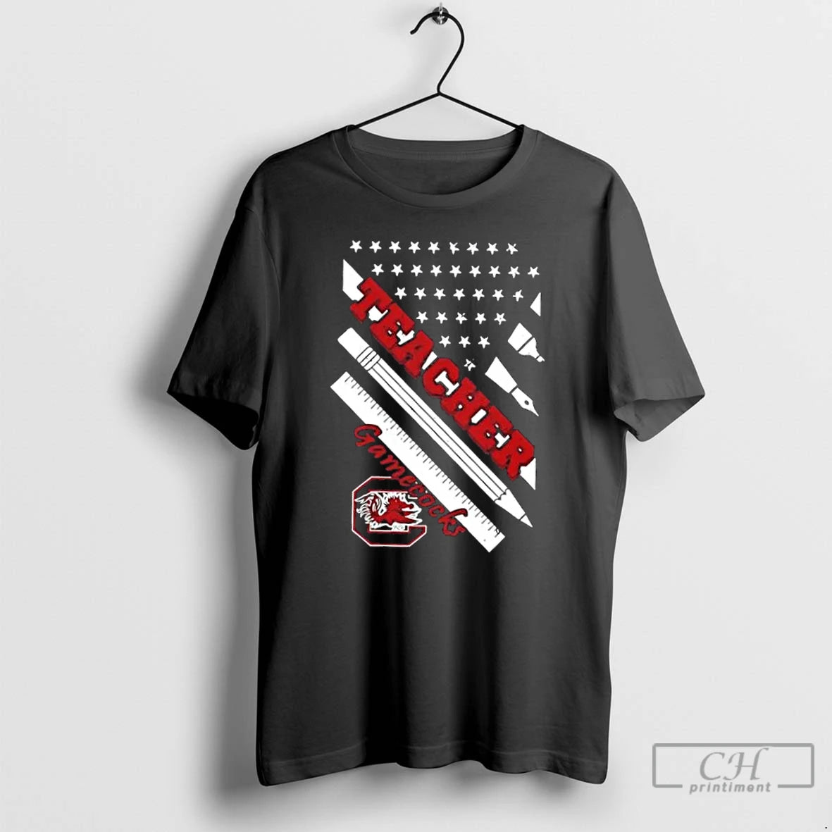 Premium South Carolina Gamecocks X Teacher American Flag T-Shirts, Hoodie, Sweatshirt | DripVista.com
