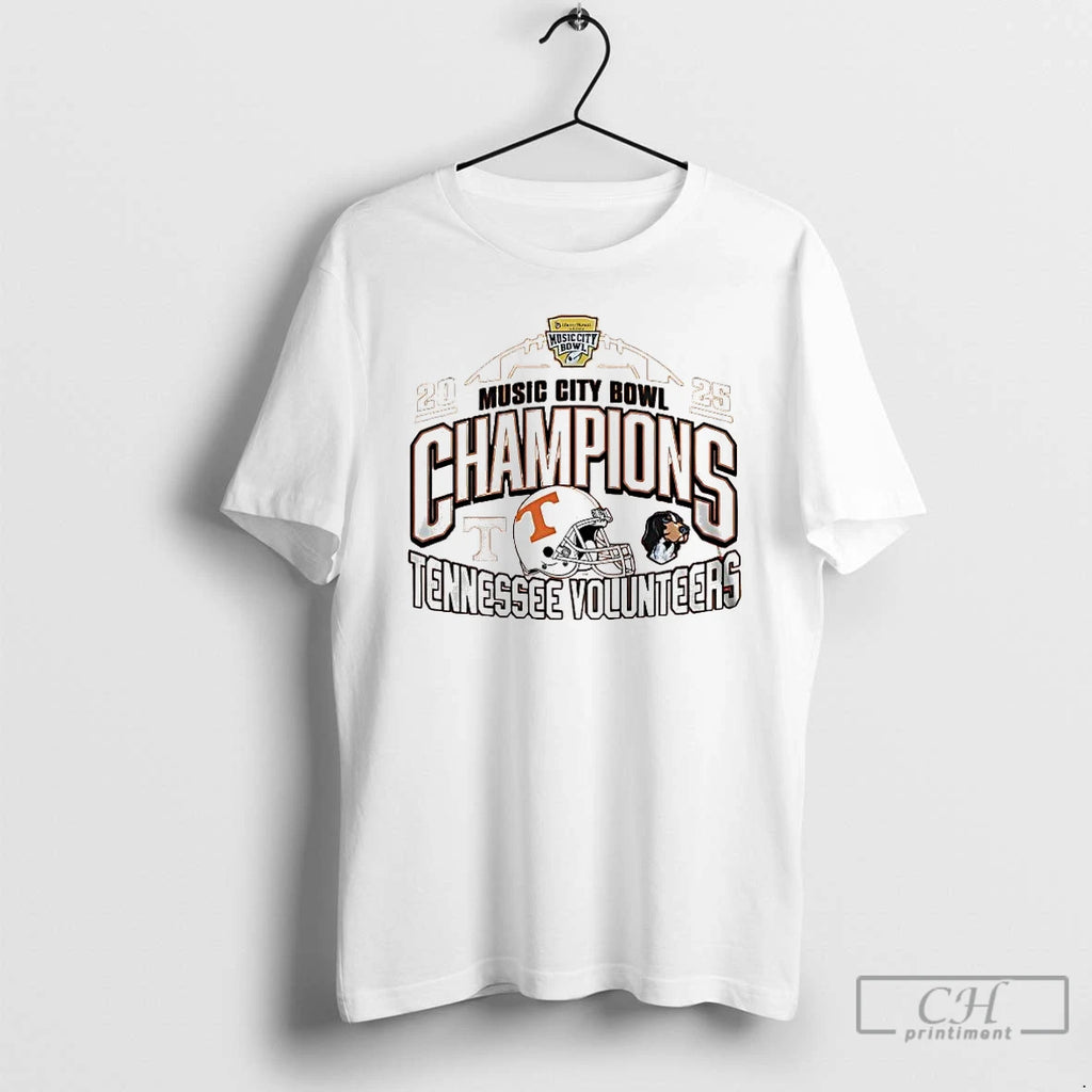 Premium Tennessee Volunteers 2025 Music City Bowl Champions Helmet T-Shirts, Hoodie, Sweatshirt | DripVista.com