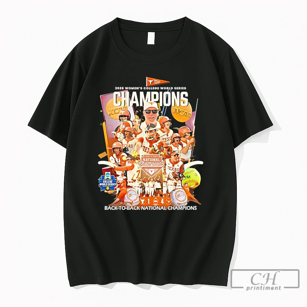 Premium Texas Longhorns 2026 Womens College Series Back To Back National Champions T Shirts Sweater