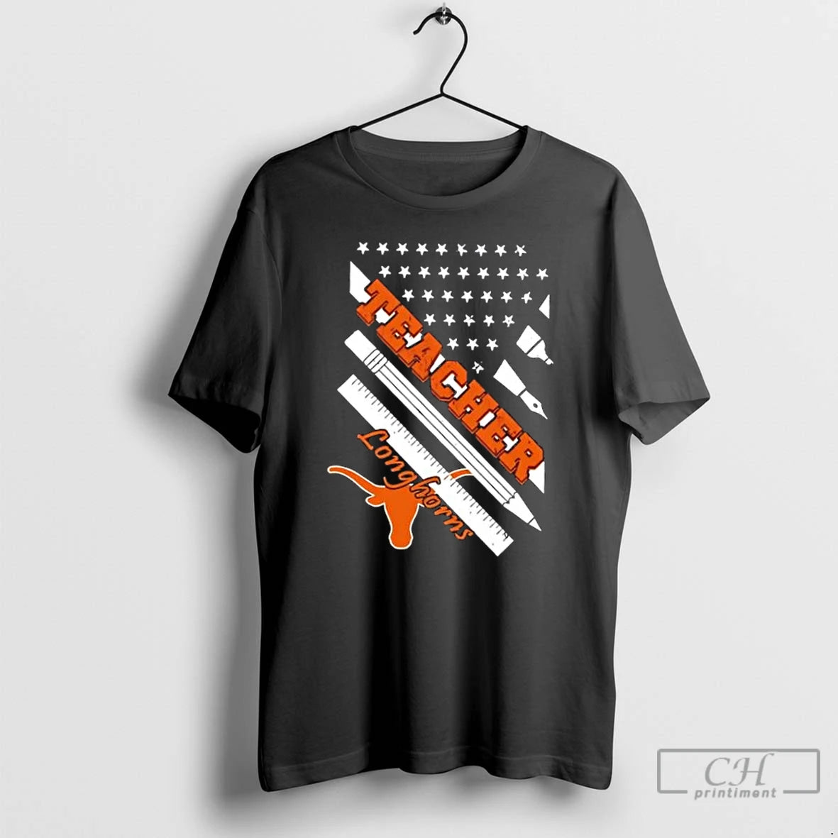 Premium Texas Longhorns X Teacher American Flag T-Shirts, Hoodie, Sweatshirt | DripVista.com