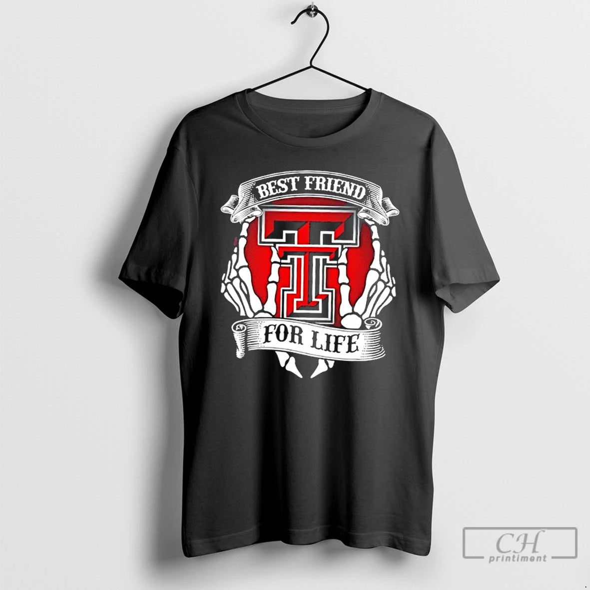 Premium Texas Tech Red Raiders Best Friend For Life Hands Bones T-Shirts, Hoodie, Sweatshirt | DripVista.com