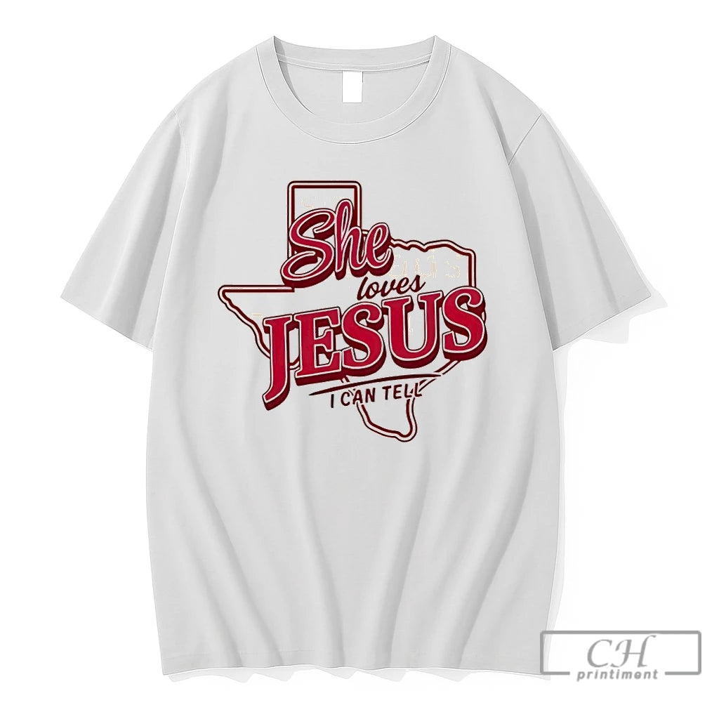 Premium Texas State Map Apparel She Loves Jesus I Can Tell