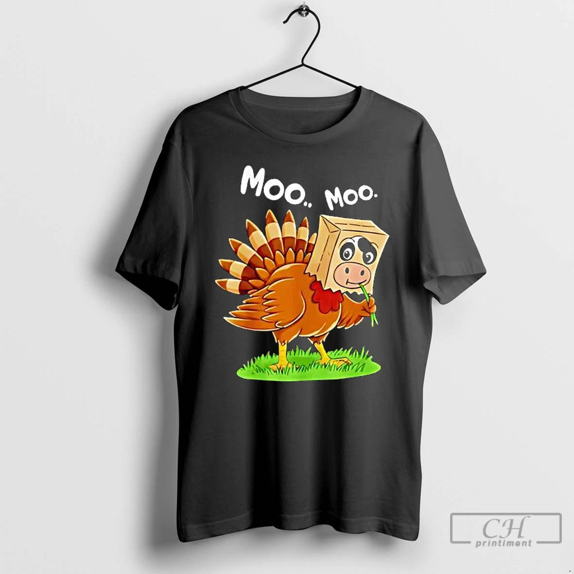 Premium Thanksgiving Funny Turkey Cow Mask Moo Moo T-Shirts, Hoodie, Sweatshirt | DripVista.com