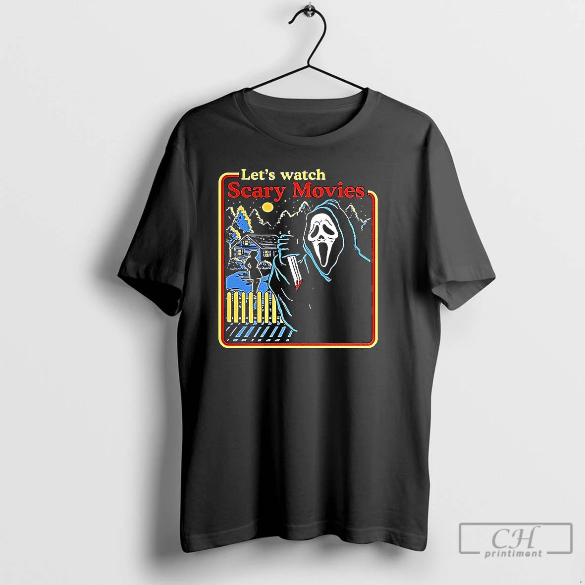 Premium The Ghostface Scream 1996 Lets Watch Scary Movies Retro T-Shirts, Hoodie, Sweatshirt | DripVista.com