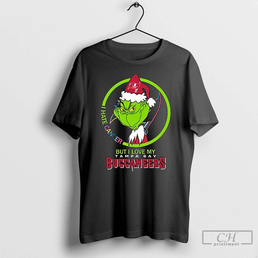 Premium The Grinch I Hate Cancer But I Love My Tampa Bay Buccaneers 2025 T-Shirts, Hoodie, Sweatshirt | DripVista.com