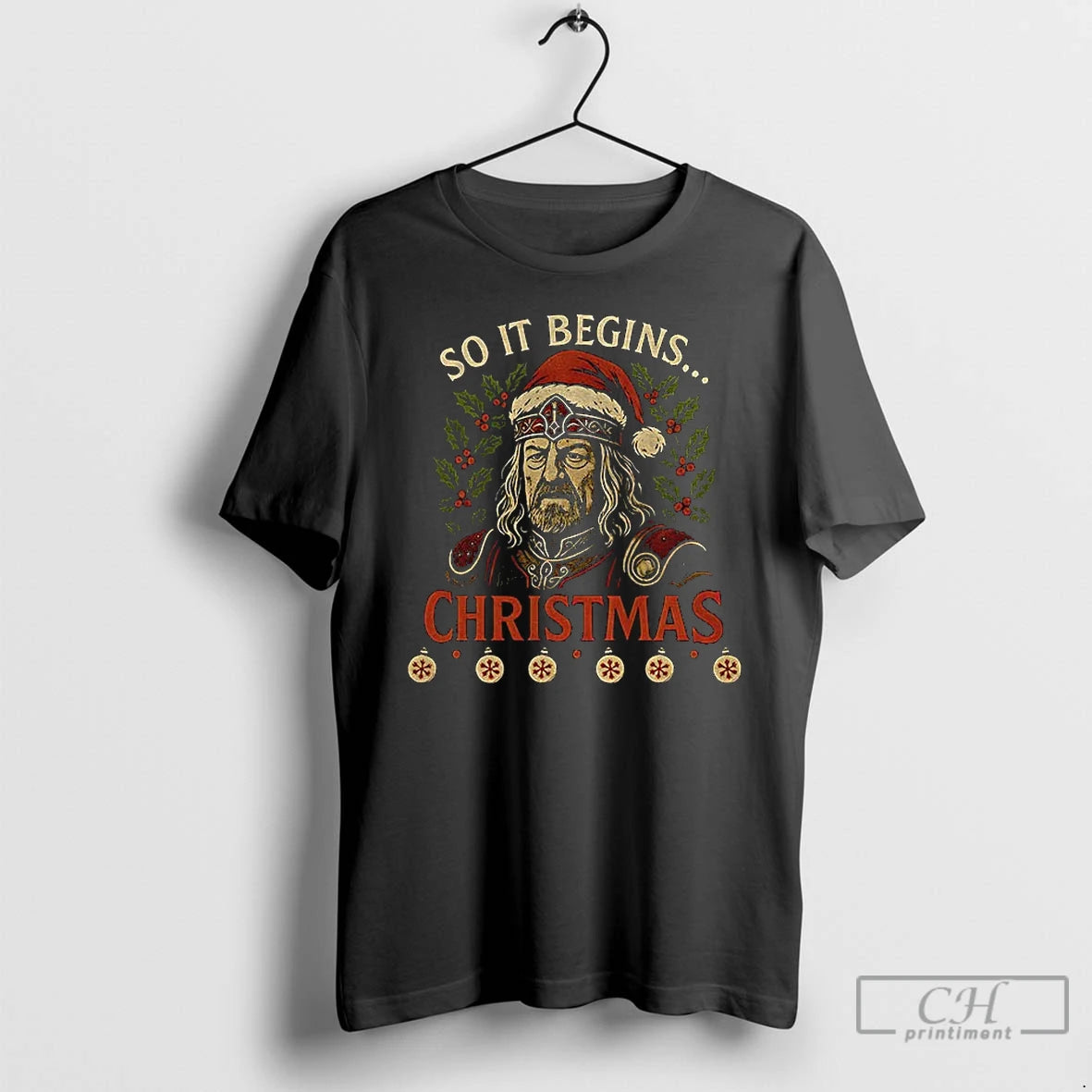 Premium Theoden So It Begins Christmas Fantasy Middle Earth T-Shirts, Hoodie, Sweatshirt | DripVista.com