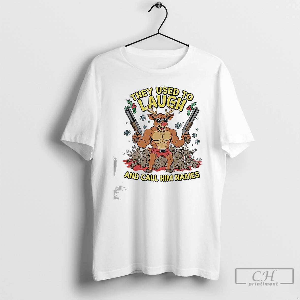 Premium They Used To Laugh And Call Him Names Rudolph Merry Christmas T Shirts Sweater Hoodie, Sweatshirt | DripVista.com