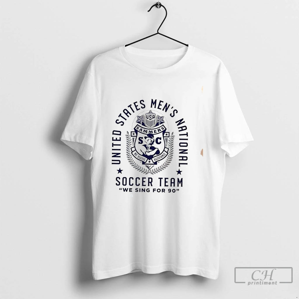 Premium Us Soccer Sammers We Sing For 90 Emblem Logo Tee