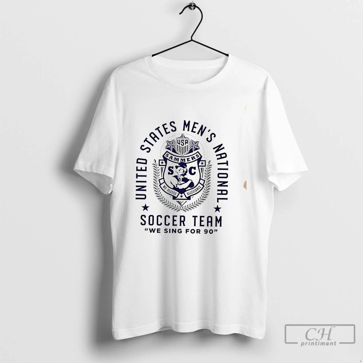 Premium Us Soccer Sammers We Sing For 90 Emblem Logo Tee