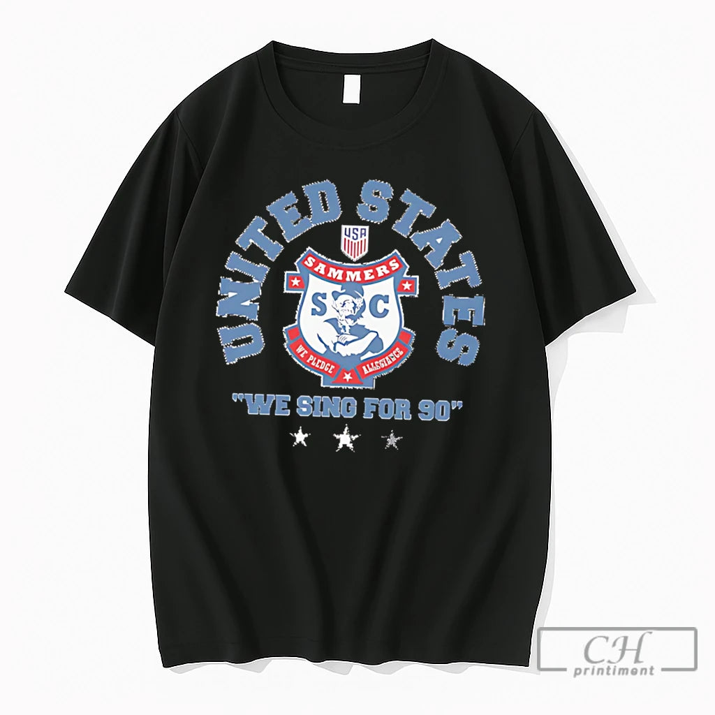 Premium Us Soccer Sammers We Sing For 90 Tee