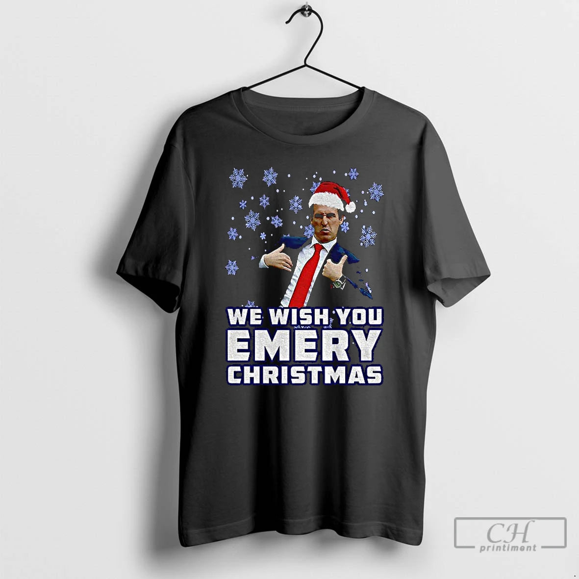 Premium Unai Emery Santa Hat We Wish You A Emery Christmas T-Shirts, Hoodie, Sweatshirt | DripVista.com