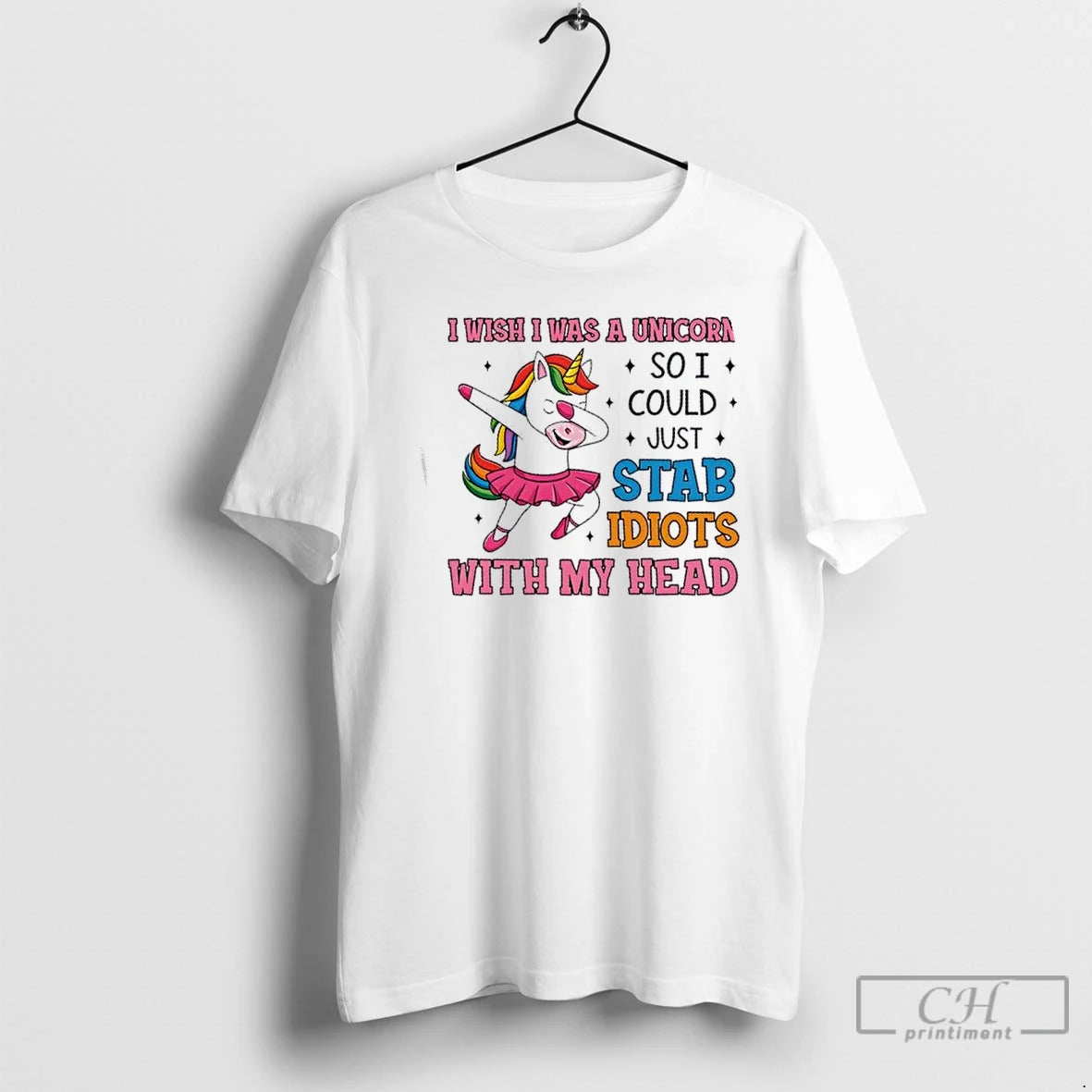 Premium Unicorn Dabbing I Wish I Was A Unicorn So I Could Just Stab Idiots T-Shirts, Hoodie, Sweatshirt | DripVista.com