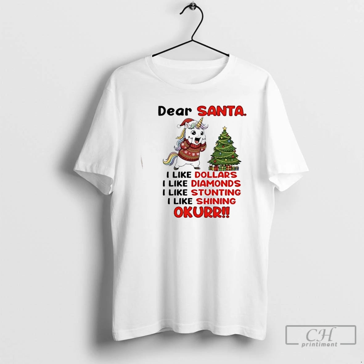 Premium Unicorn Dear Santa I Like Dollars I Like Diamonds I Like Stunting I Like T-Shirts, Hoodie, Sweatshirt | DripVista.com
