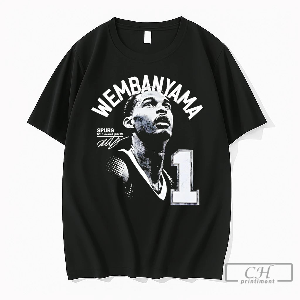 Premium Victor Wembanyama San Antonio Spurs Basketball No 1 Overall Pick 23 Signature T Shirts