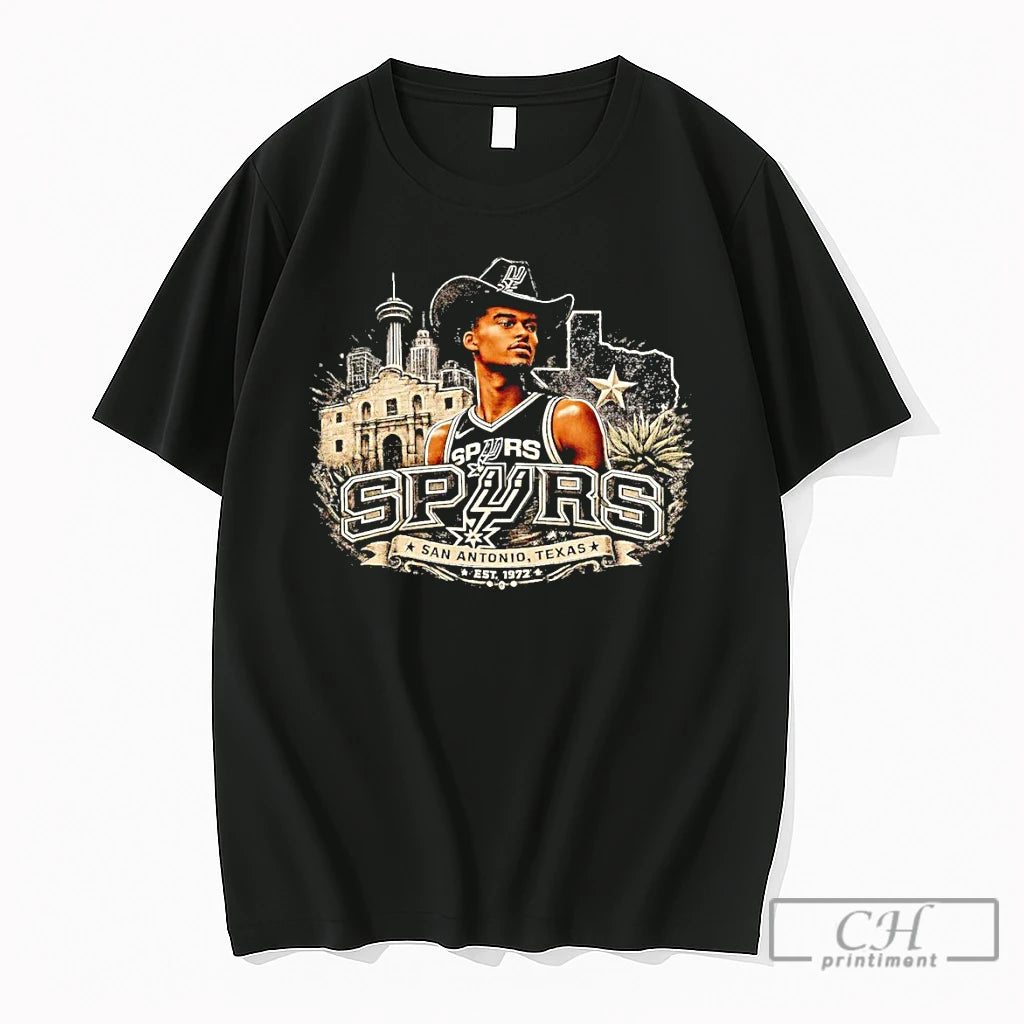 Premium Victor Wembanyama San Antonio Spurs Cowboy Hat Alamo Texas Est 1972 T Shirts Sweater