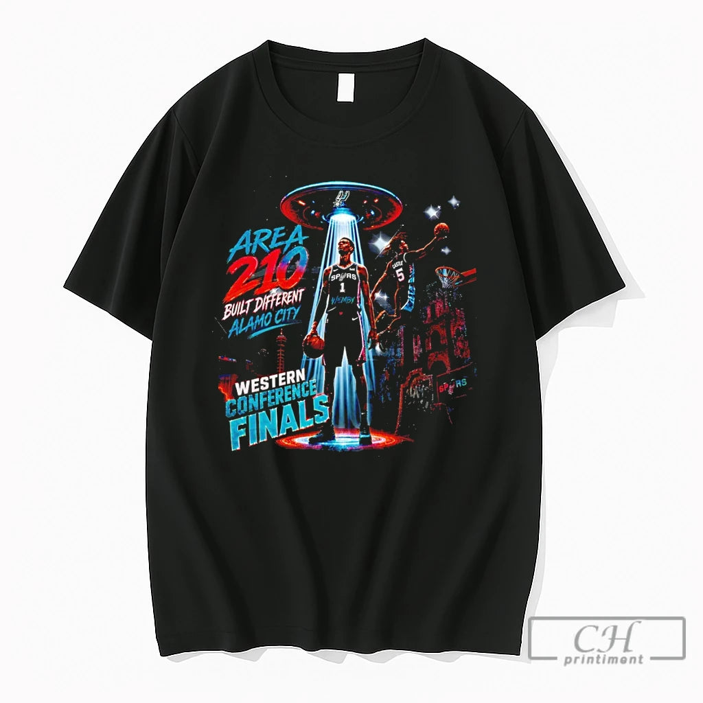 Premium Victor Wembanyama Stephon Castle San Antonio Spurs Basketball Area 210 Built Different T Shirts