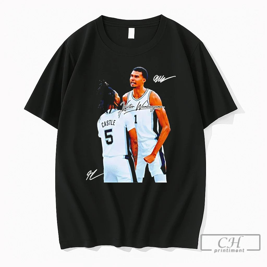 Premium Victor Wembanyama And Stephon Castle San Antonio Signature