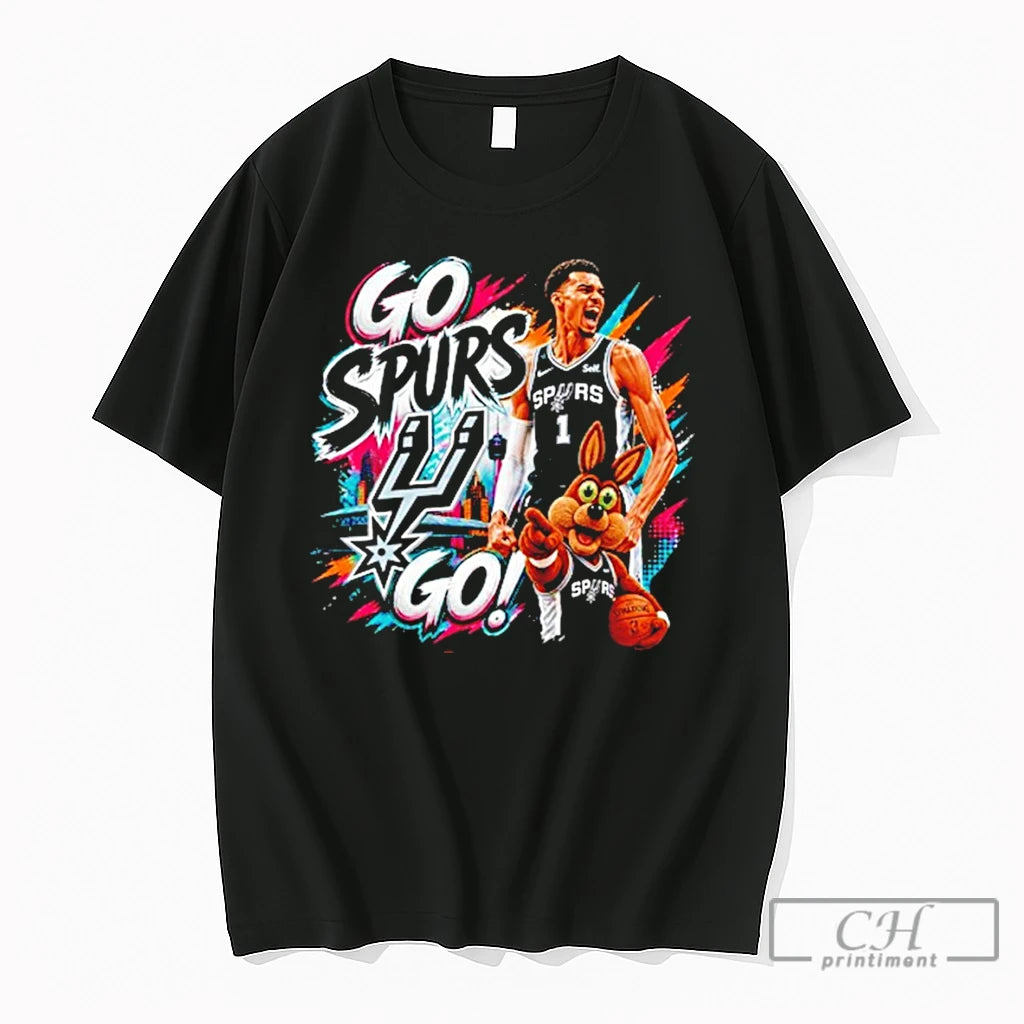 Premium Victor Wembanyama And The Coyote San Antonio Spurs Go Spurs Go Basketball T Shirts