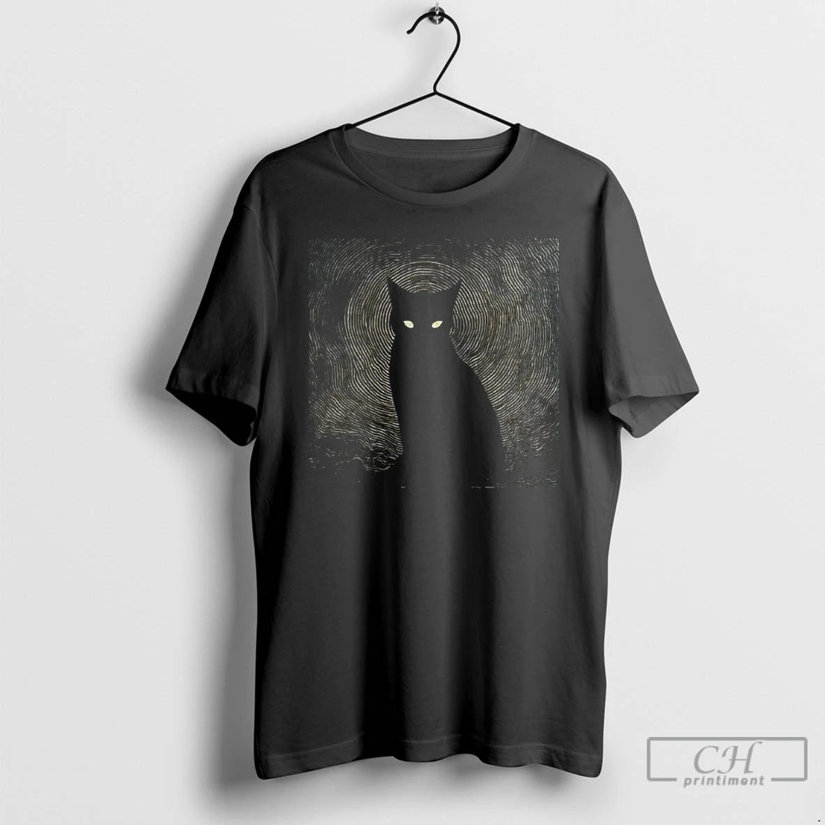 Premium Vintage Hypnotic Black Cat Gen Z Brainrot T-Shirts, Hoodie, Sweatshirt | DripVista.com