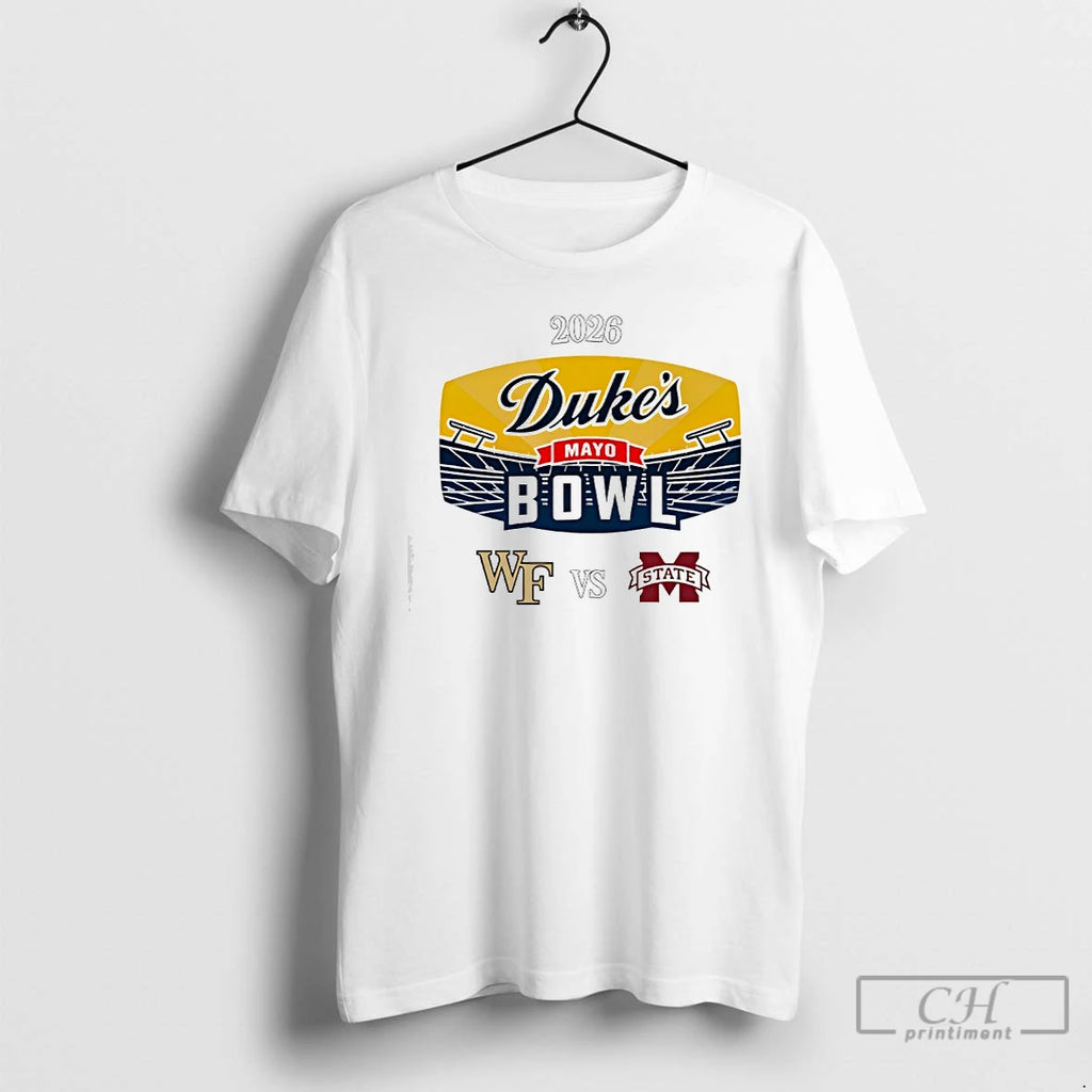Premium Wake Forest Vs Mississippi State 2026 Dukes Mayo Bowl College Football Game T Shirts Hoodie, Sweatshirt
