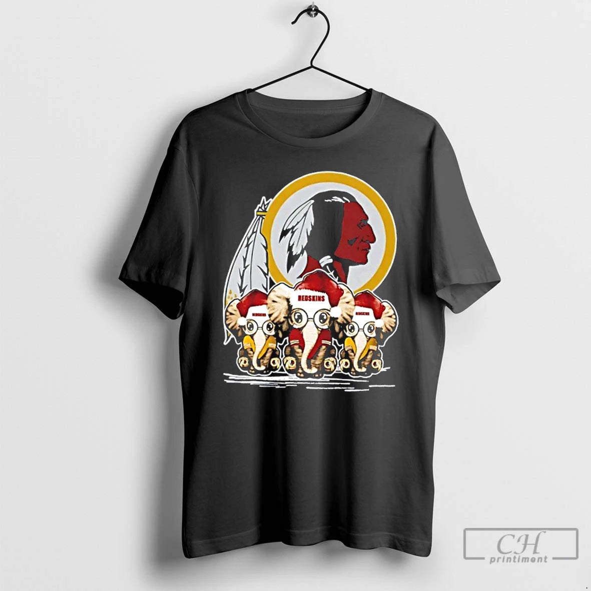 Premium Washington Redskins X Elephants Santa Hat Merry Christmas T-Shirts, Hoodie, Sweatshirt | DripVista.com
