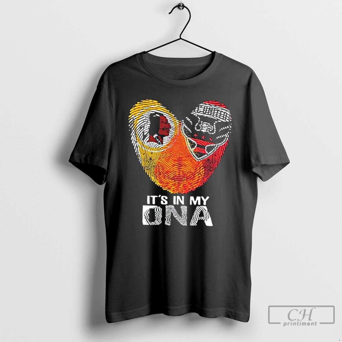Premium Washington Sports Redskins X Dc United Its In My Dna Fingerprint Heart T Shirts Hoodie, Sweatshirt | DripVista.com