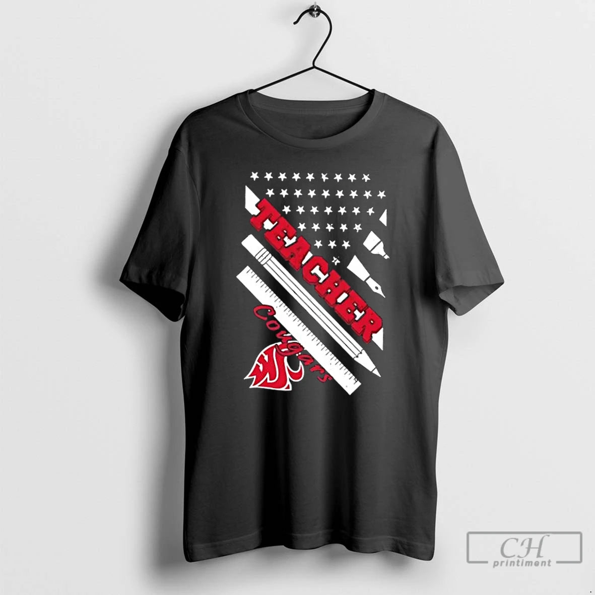 Premium Washington State Cougars X Teacher American Flag T-Shirts, Hoodie, Sweatshirt | DripVista.com