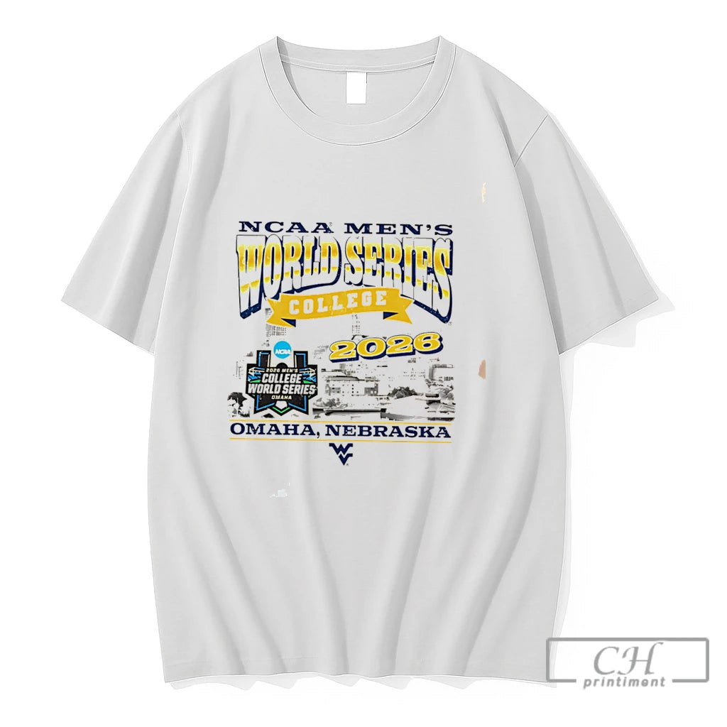Premium West Virginia Baseball 2026 Mens College World Series Skyline Tee