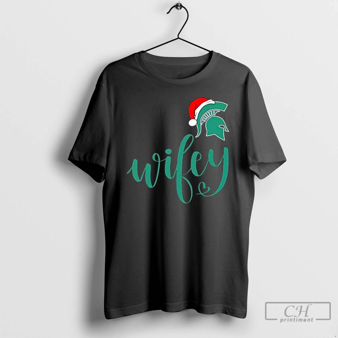 Premium Wifey Michigan State Spartans Santa Hat Merry Christmas T-Shirts, Hoodie, Sweatshirt | DripVista.com