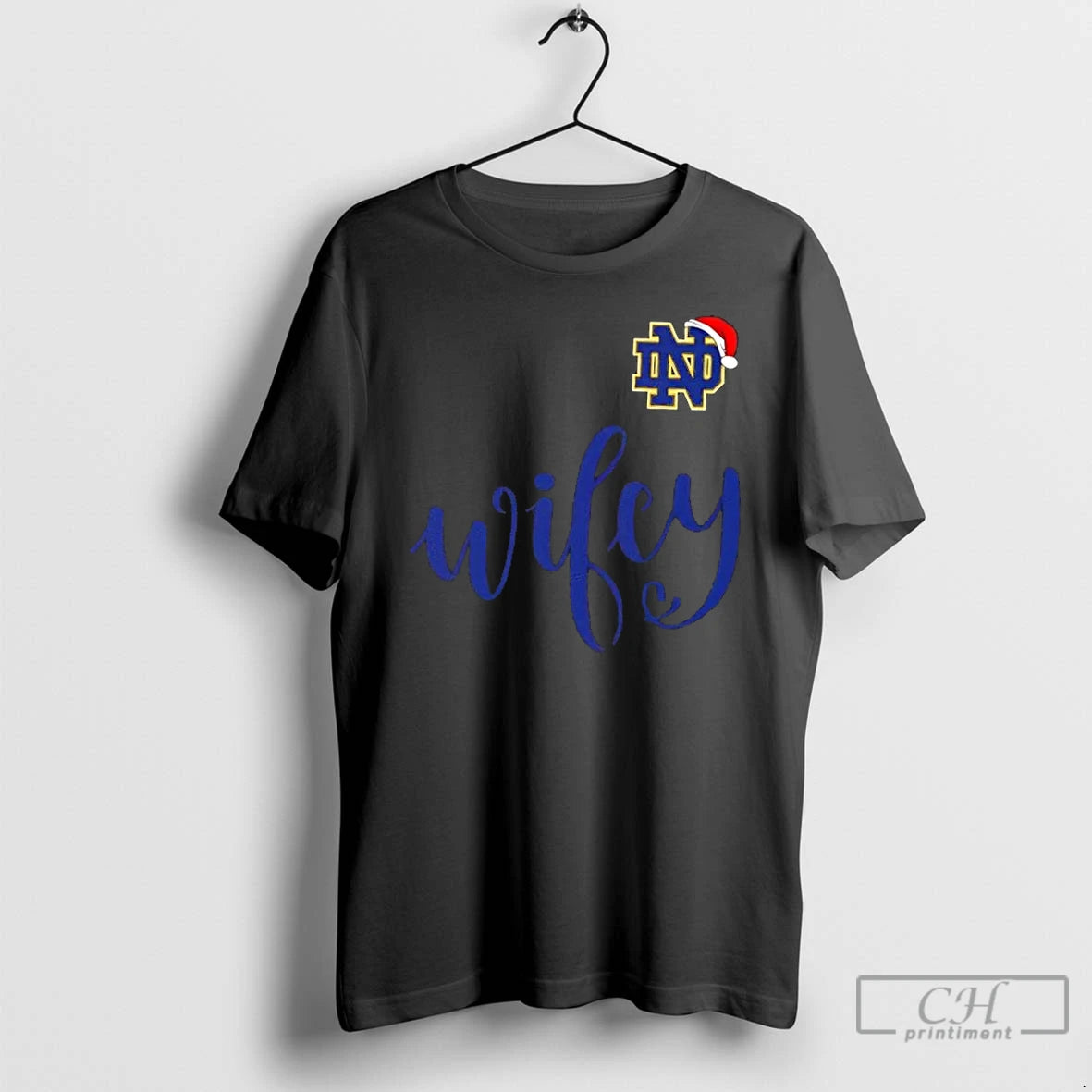 Premium Wifey Notre Dame Fighting Irish Santa Hat Merry Christmas T-Shirts, Hoodie, Sweatshirt | DripVista.com