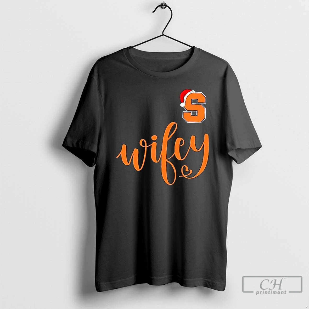 Premium Wifey Syracuse Orange Santa Hat Merry Christmas T-Shirts, Hoodie, Sweatshirt | DripVista.com