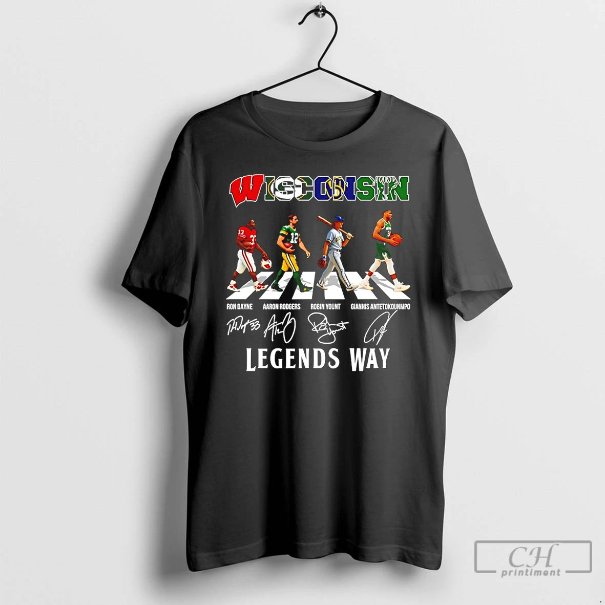 Premium Wisconsin Sports Lengends Way Cross The Street Signatures 2026 T-Shirts, Hoodie, Sweatshirt | DripVista.com